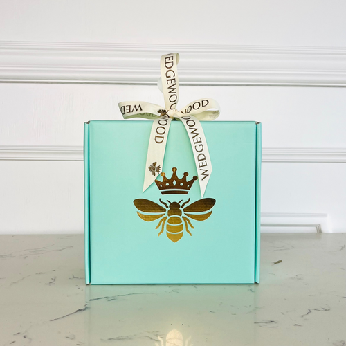 Small Printed Hamper Box - Teal | Wedgewood Nougat