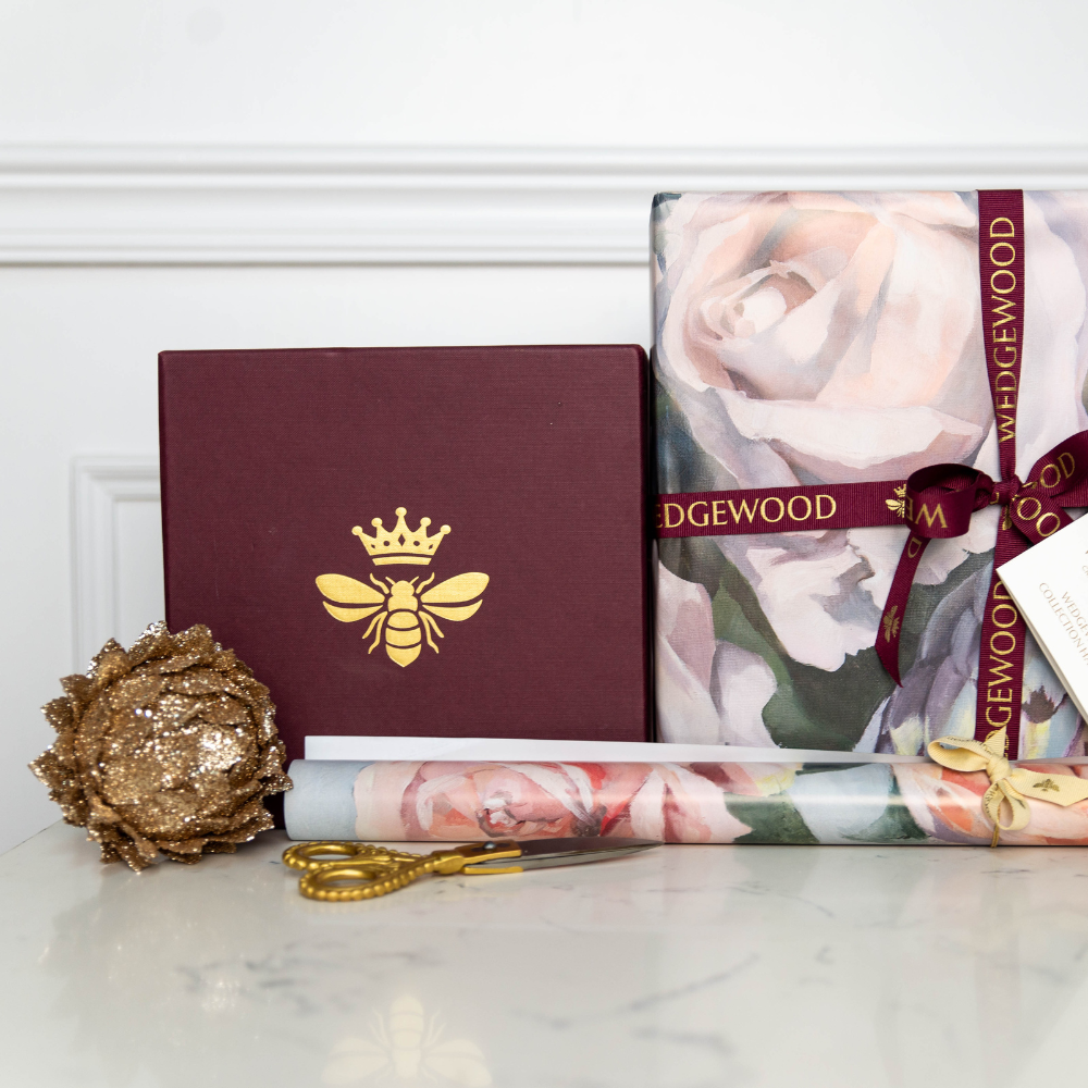 Wedgewood Parkhurst Floral Wrapping with Maroon Preium Bee Box